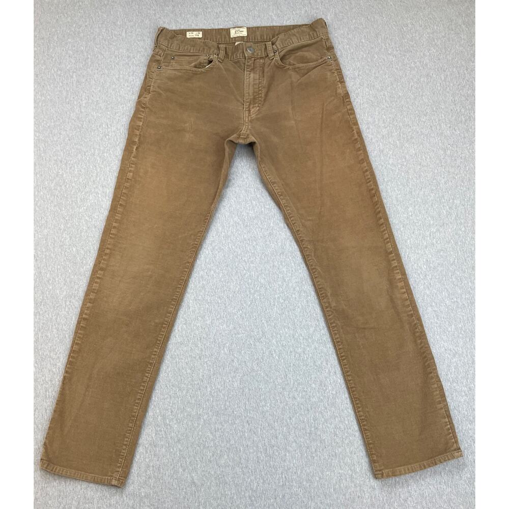 J Crew Pants Men 31 x 32 Brown 770 Corduroy Cotton Blend Stretch Straight Leg